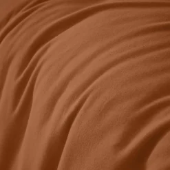 EMINZA Housse de couette flanelle de coton (240 x 220 cm) Théa Terracotta Hot