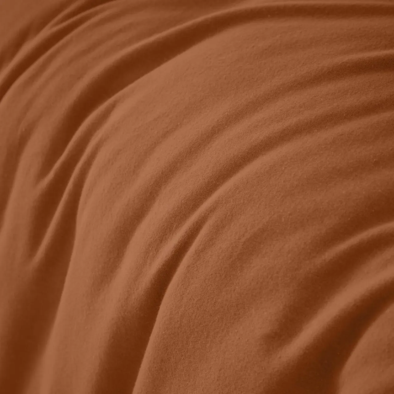 EMINZA Housse de couette flanelle de coton (240 x 220 cm) Théa Terracotta Hot