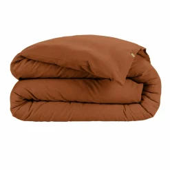 EMINZA Housse de couette flanelle de coton (240 x 220 cm) Théa Terracotta Hot