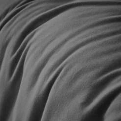EMINZA Housse de couette flanelle de coton (200 x 200 cm) Théa Gris Anthracite Sale