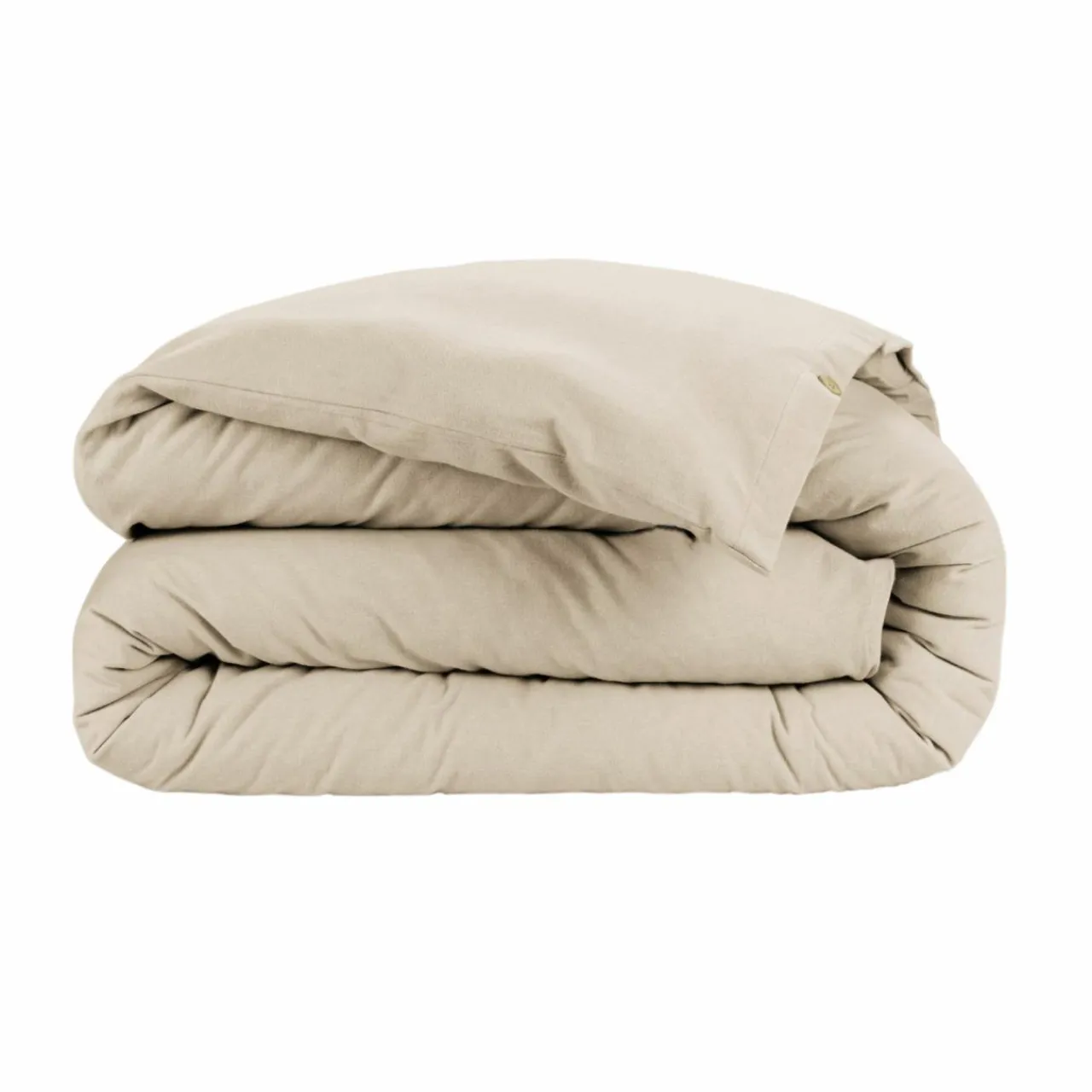 EMINZA Housse de couette flanelle de coton (140 x 200 cm) Nina Beige