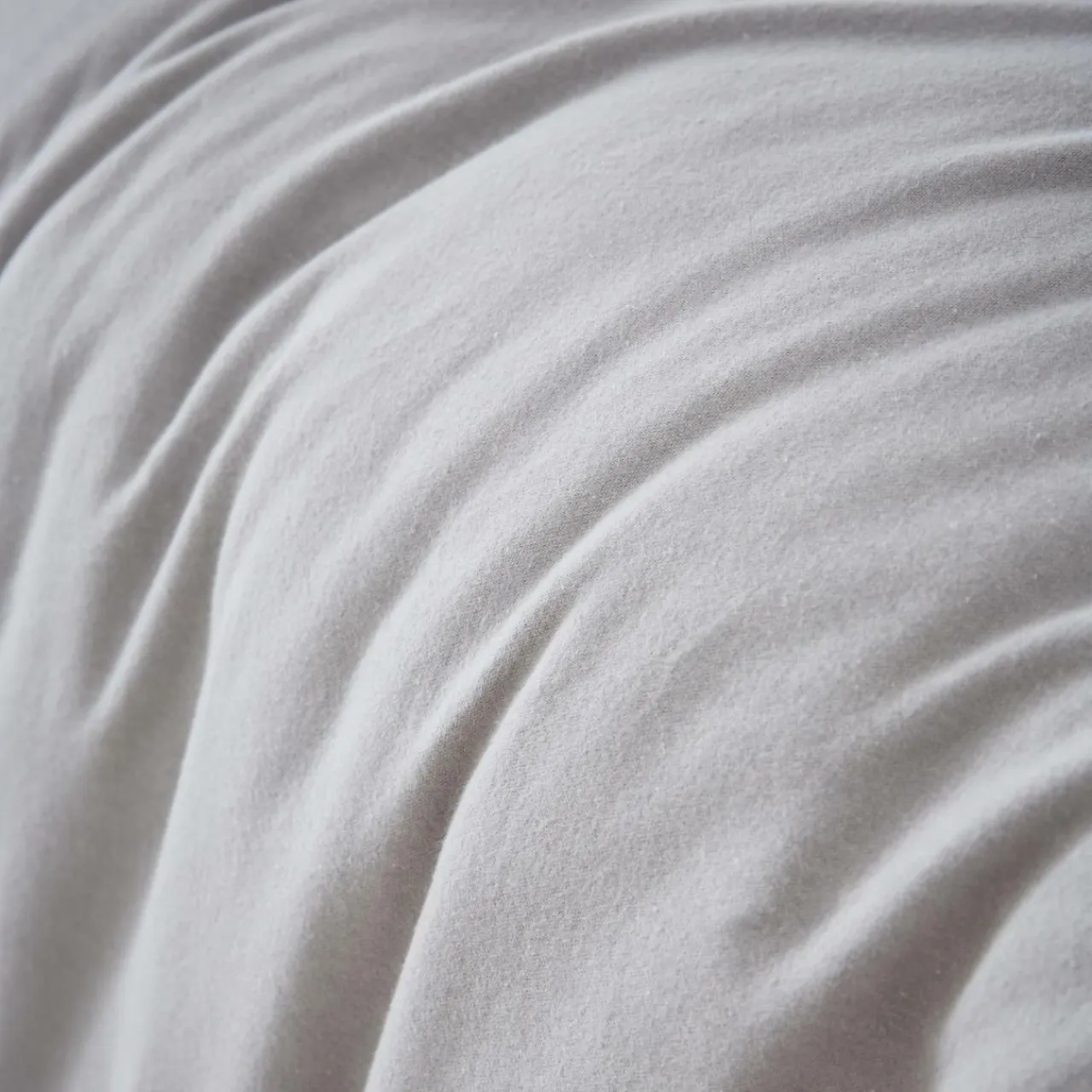 EMINZA Housse de couette flanelle de coton (140 x 200 cm) Nina Gris clair Hot