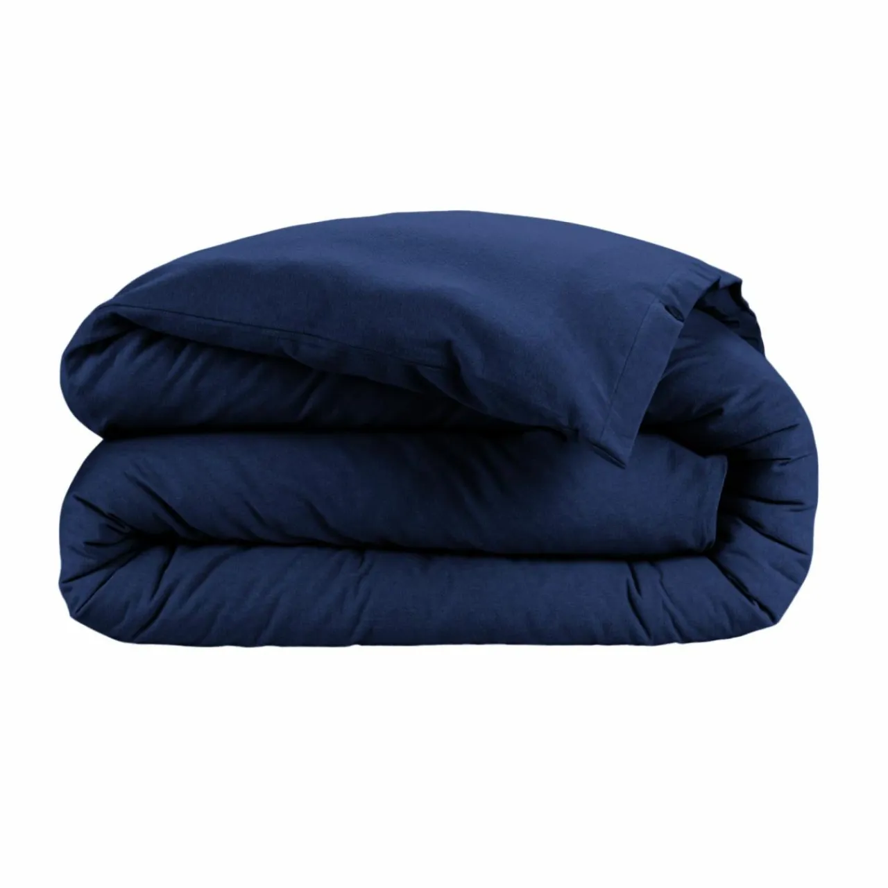 EMINZA Housse de couette flanelle de coton (200 x 200 cm) Nina Bleu nuit