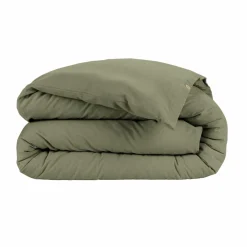 EMINZA Housse de couette flanelle de coton (240 x 220 cm) Nina Vert romarin Clearance