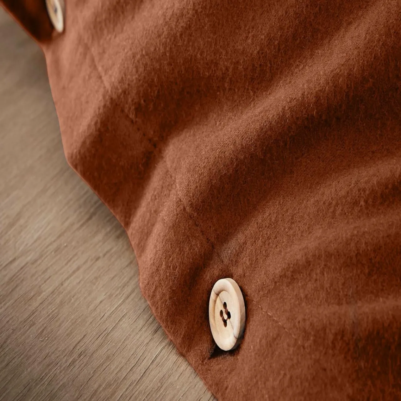 EMINZA Housse de couette flanelle de coton (280 x 240 cm) Nina Terracotta Clearance