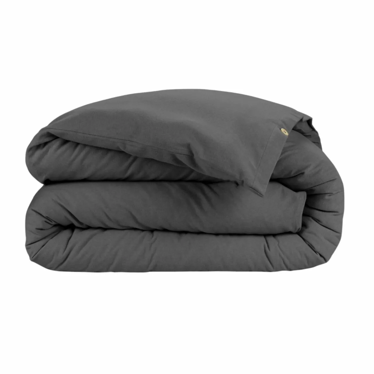 EMINZA Housse de couette flanelle de coton (280 x 240 cm) Nina Gris Anthracite Outlet