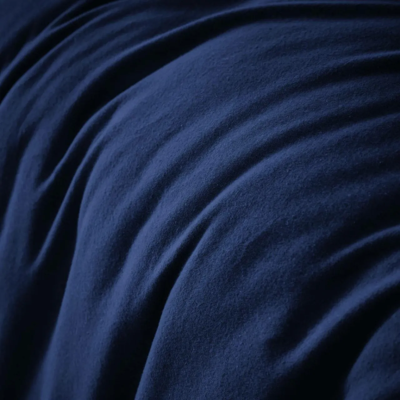 EMINZA Housse de couette flanelle de coton (140 x 200 cm) Nina Bleu nuit New