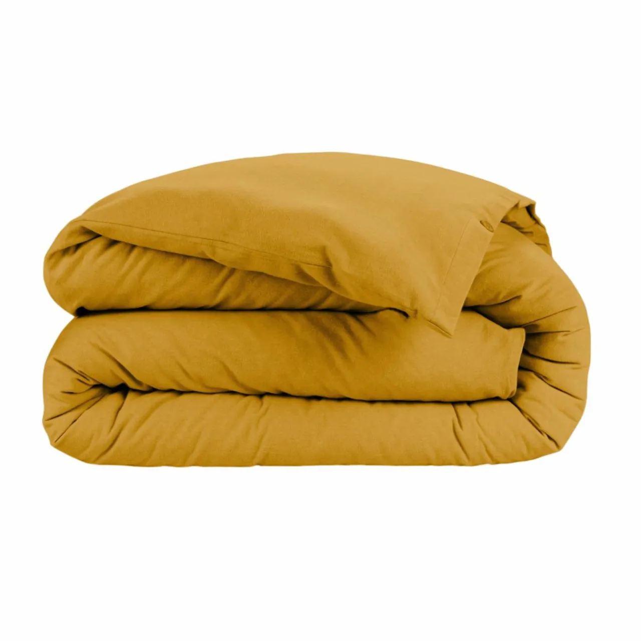 EMINZA Housse de couette flanelle de coton (280 x 240 cm) Nina Jaune ocre Discount