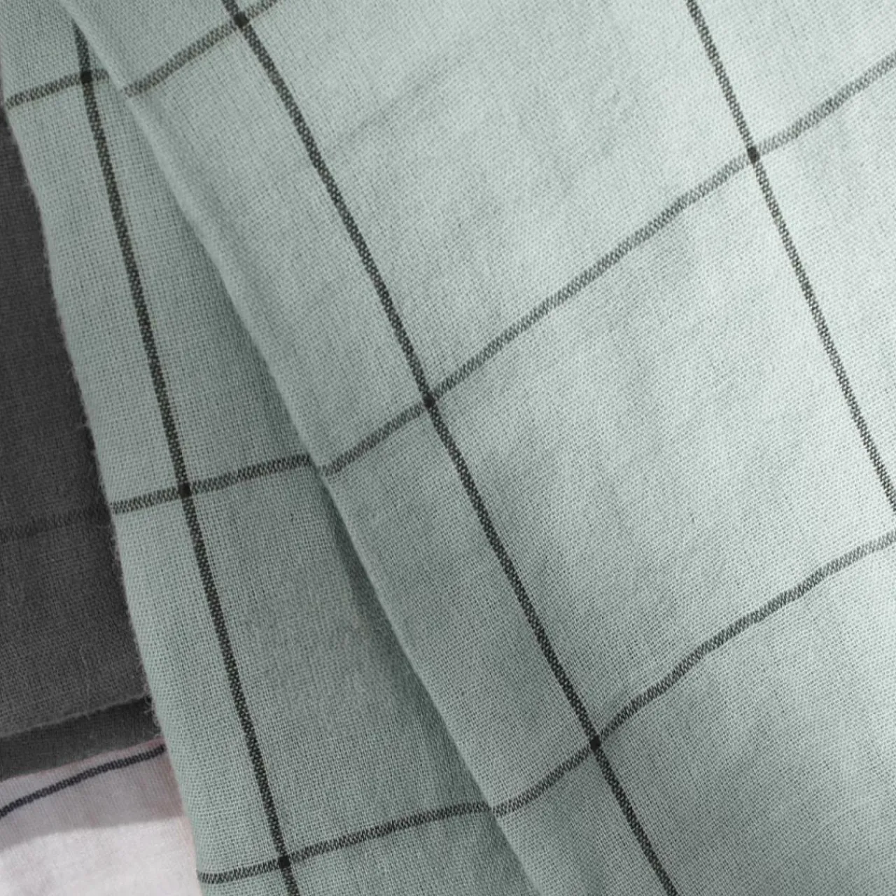 EMINZA Housse de couette gaze de coton (140 x 200 cm) Gaïa Match Vert Eucalyptus Discount