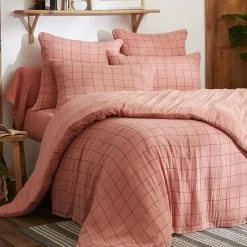 EMINZA Housse de couette gaze de coton (140 x 200 cm) Gaïa Match Rose Pêche Best