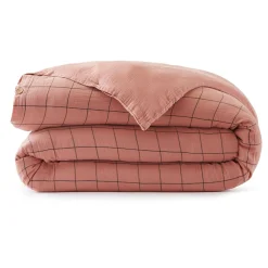 EMINZA Housse de couette gaze de coton (140 x 200 cm) Gaïa Match Rose Pêche Best