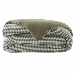 EMINZA Housse de couette gaze de coton (240 x 220 cm) Gaïa vichy Vert romarin Best
