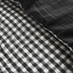 EMINZA Housse de couette gaze de coton (260 x 240 cm) Gaïa Vichy noir Sale