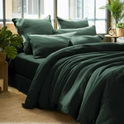 EMINZA Housse de couette gaze de coton (260 x 240 cm) Gaïa Vert sapin Outlet