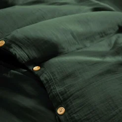 EMINZA Housse de couette gaze de coton (260 x 240 cm) Gaïa Vert sapin Outlet