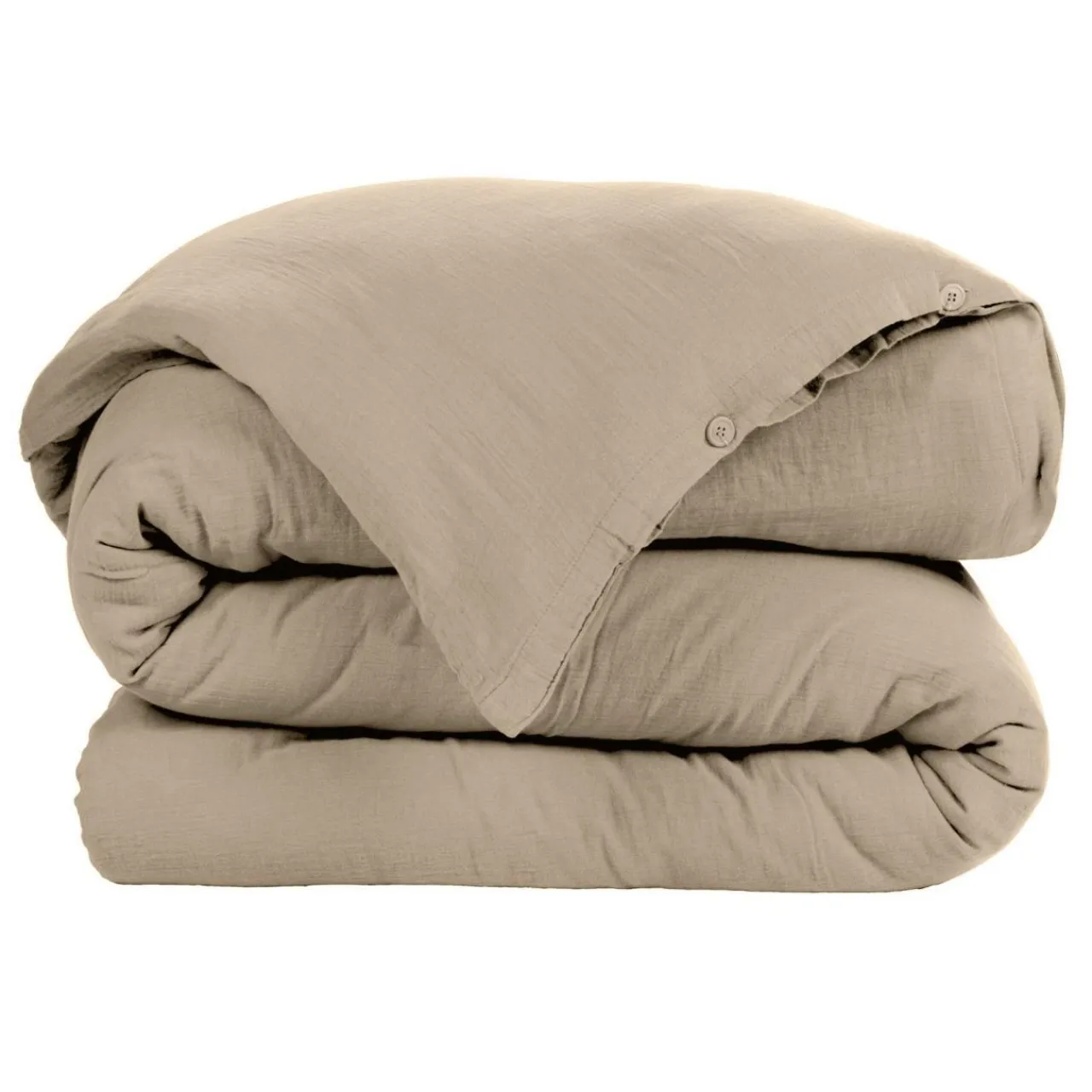 EMINZA Housse de couette gaze de coton (140 x 200 cm) Gaïa Ficelle Best