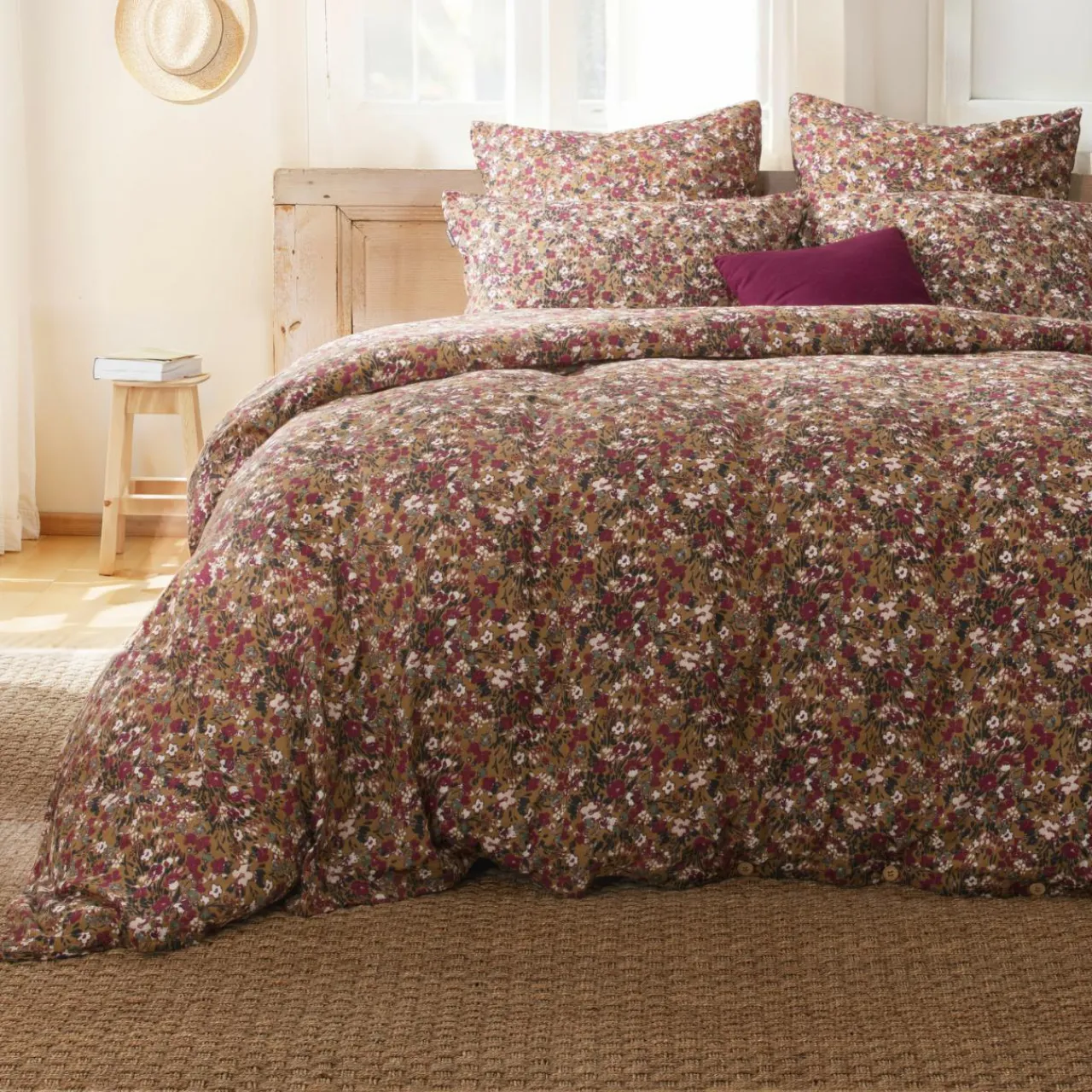 EMINZA Housse de couette gaze de coton (240 x 220 cm) Constance Camel Sale