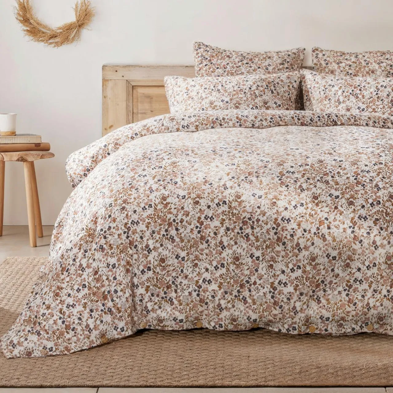 EMINZA Housse de couette gaze de coton (200 x 200 cm) Constance pampa Beige Discount