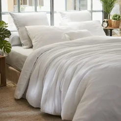 EMINZA Housse de couette gaze de coton (240 x 220 cm) Gaïa chantilly Blanc New