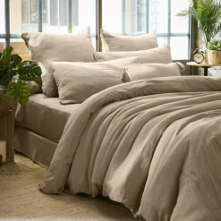 EMINZA Housse de couette gaze de coton (200 x 200 cm) Gaïa Ficelle Clearance