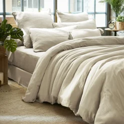 EMINZA Housse de couette gaze de coton (200 x 200 cm) Gaïa pampa Beige Best