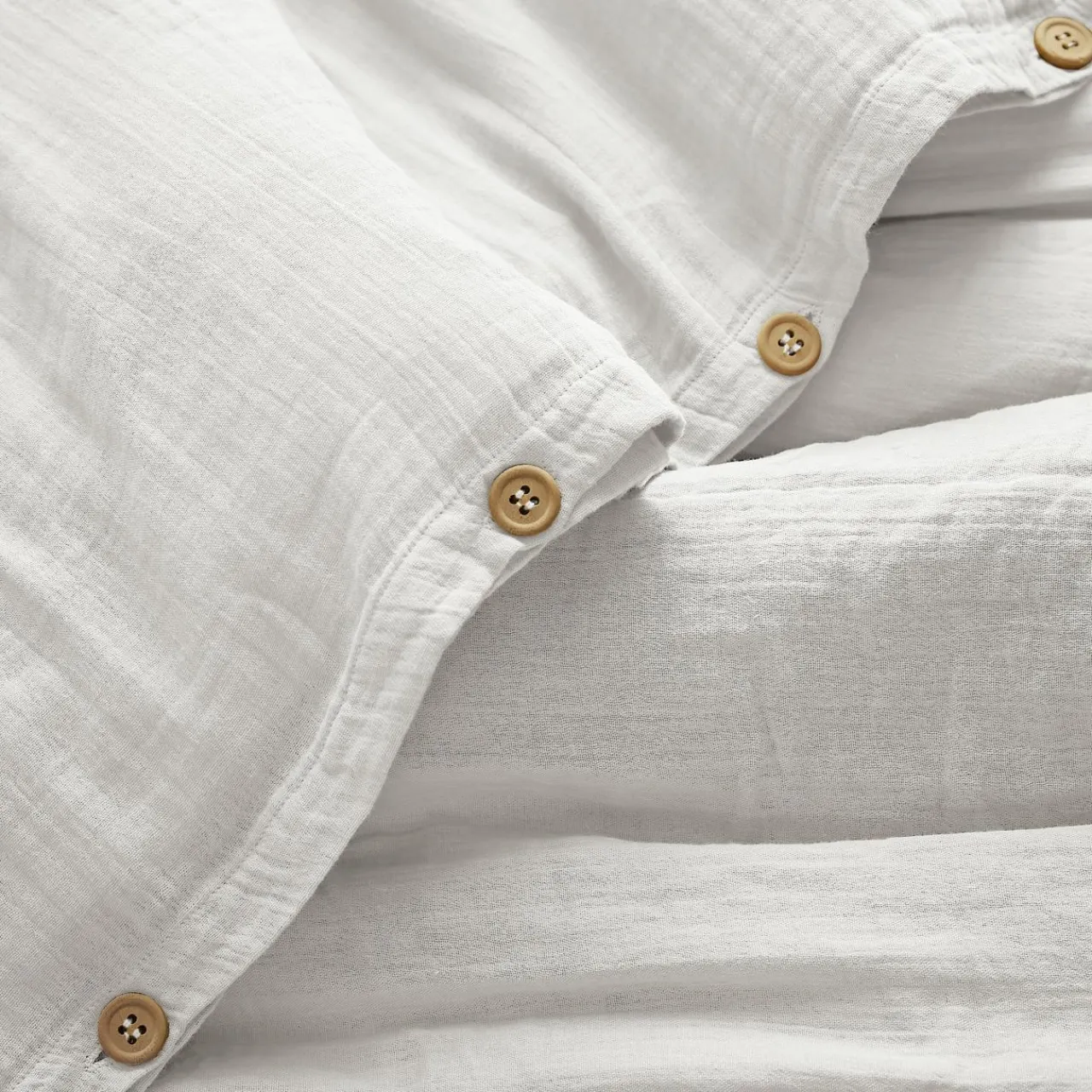 EMINZA Housse de couette gaze de coton (200 x 200 cm) Gaïa chantilly Blanc Sale