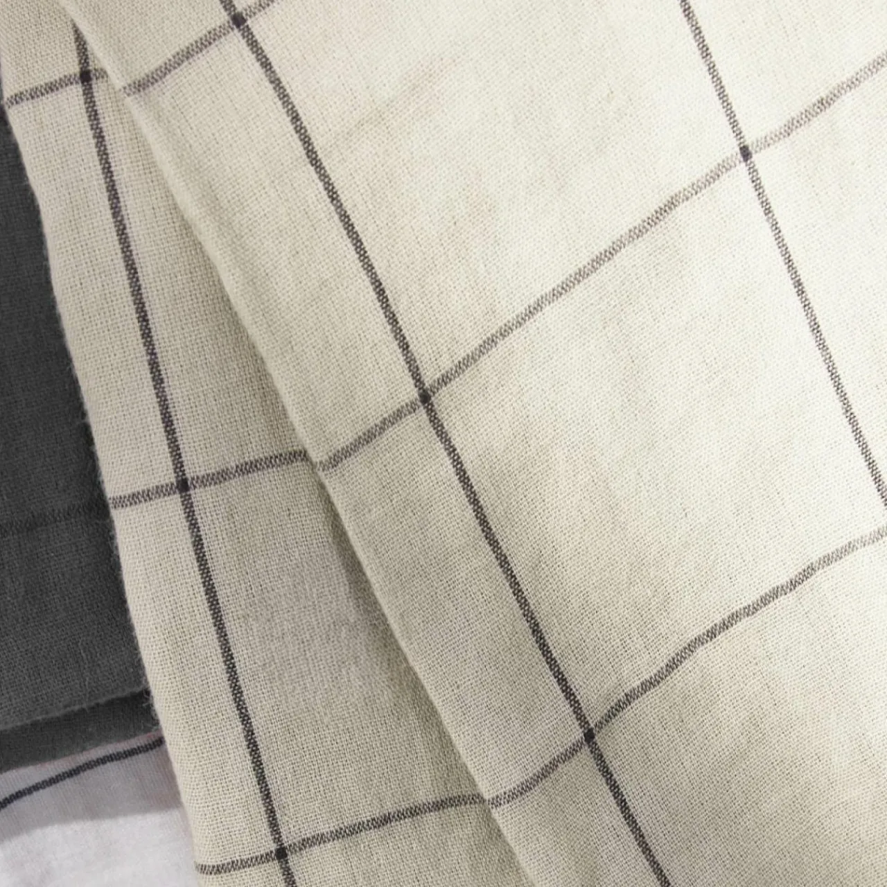EMINZA Housse de couette gaze de coton (260 x 240 cm) Gaïa Match pampa Beige Outlet