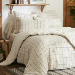 EMINZA Housse de couette gaze de coton (200 x 200 cm) Gaïa Match pampa Beige Best