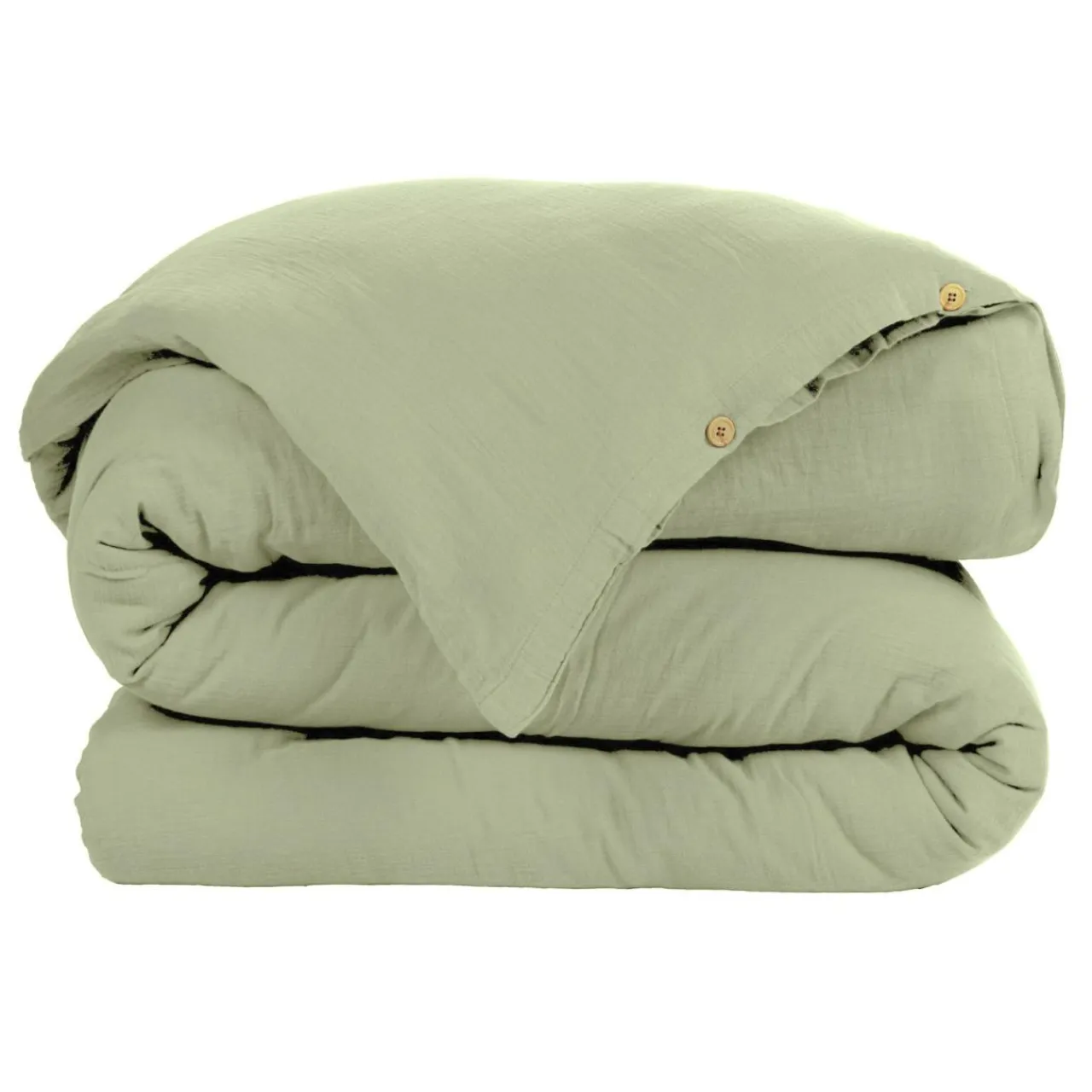 EMINZA Housse de couette gaze de coton (140 x 200 cm) Gaïa Vert tilleul Best