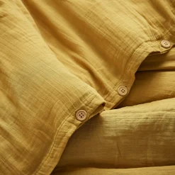 EMINZA Housse de couette gaze de coton (280 x 240 cm) Gaïa Jaune safran Outlet