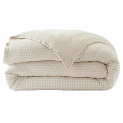 EMINZA Housse de couette gaze de coton (200 x 200 cm) Gaïa vichy Beige