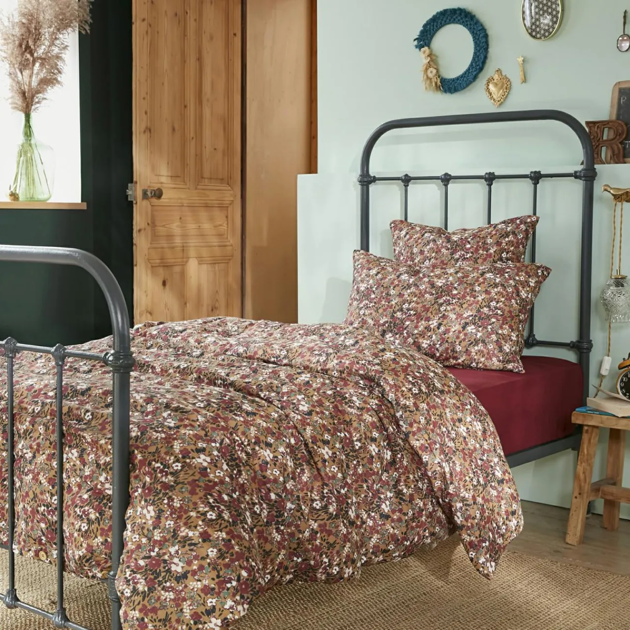 EMINZA Housse de couette gaze de coton (140 x 200 cm) Constance Camel Outlet