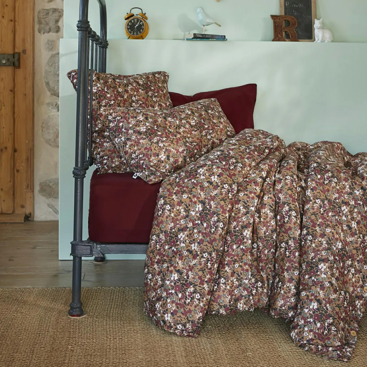 EMINZA Housse de couette gaze de coton (140 x 200 cm) Constance Camel Outlet