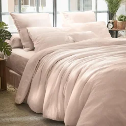 EMINZA Housse de couette gaze de coton (280 x 240 cm) Gaïa Rose poudré Discount