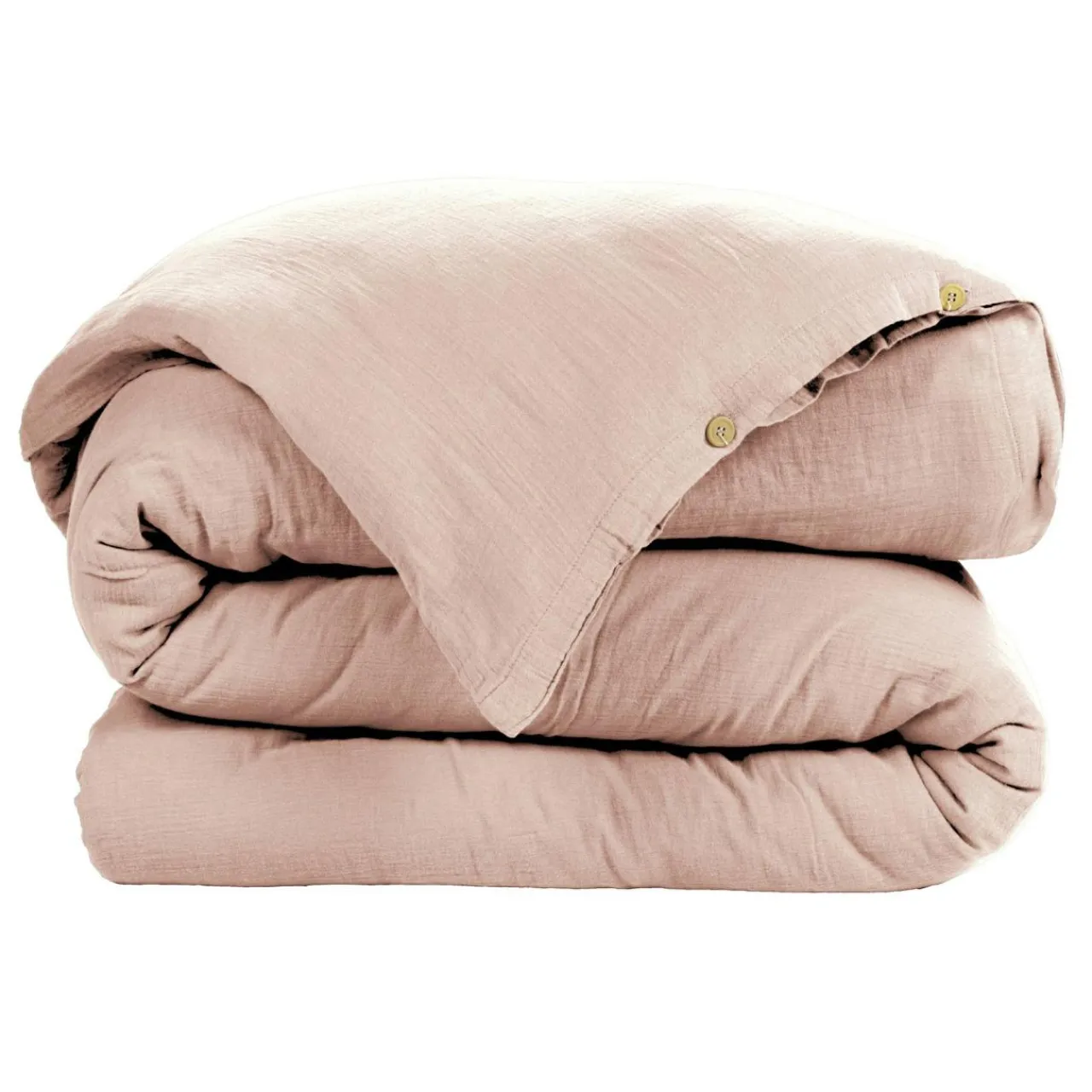 EMINZA Housse de couette gaze de coton (140 x 200 cm) Gaïa Rose poudré New