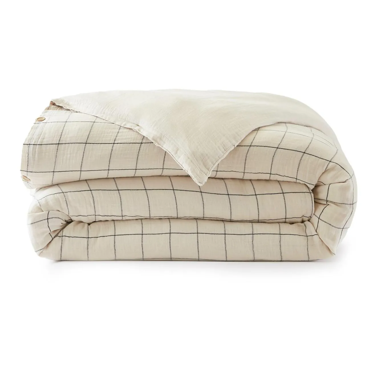 EMINZA Housse de couette gaze de coton (140 x 200 cm) Gaïa Match pampa Beige Clearance