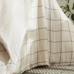 EMINZA Housse de couette gaze de coton (140 x 200 cm) Gaïa Match pampa Beige Clearance