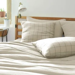 EMINZA Housse de couette gaze de coton (140 x 200 cm) Gaïa Match pampa Beige Clearance