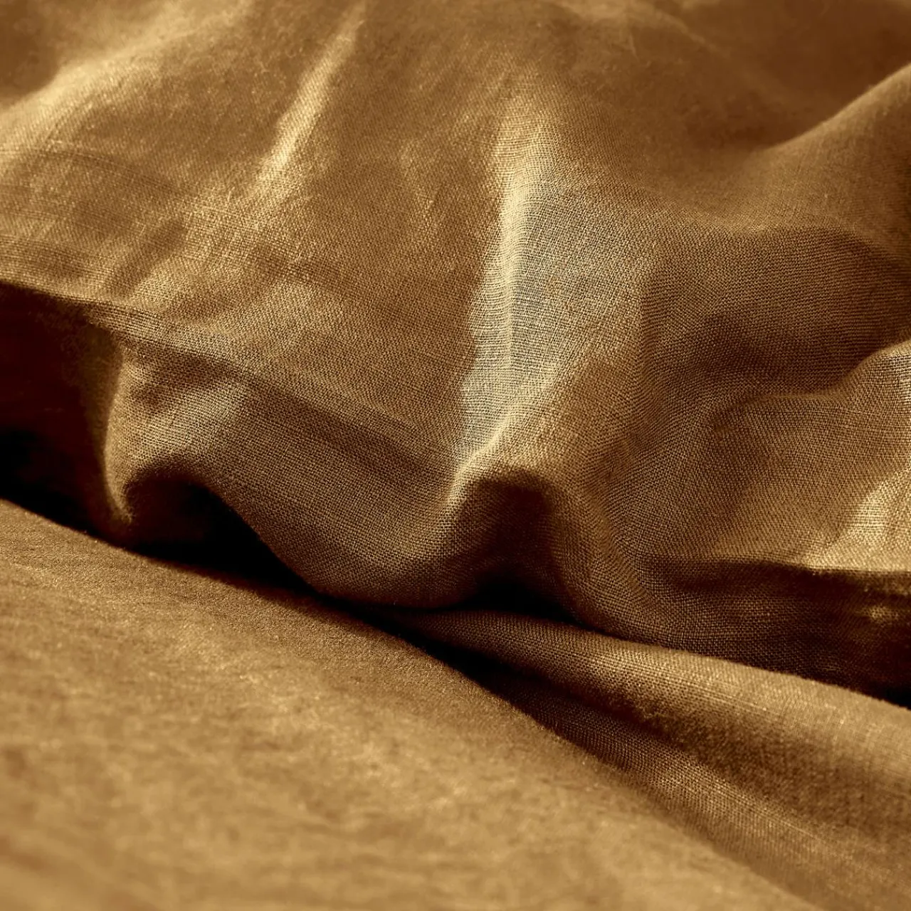 EMINZA Housse de couette lin lavé (260 x 240 cm) Louise Caramel