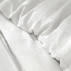 EMINZA Housse de couette lin lavé (260 x 240 cm) Louise he Blanc New