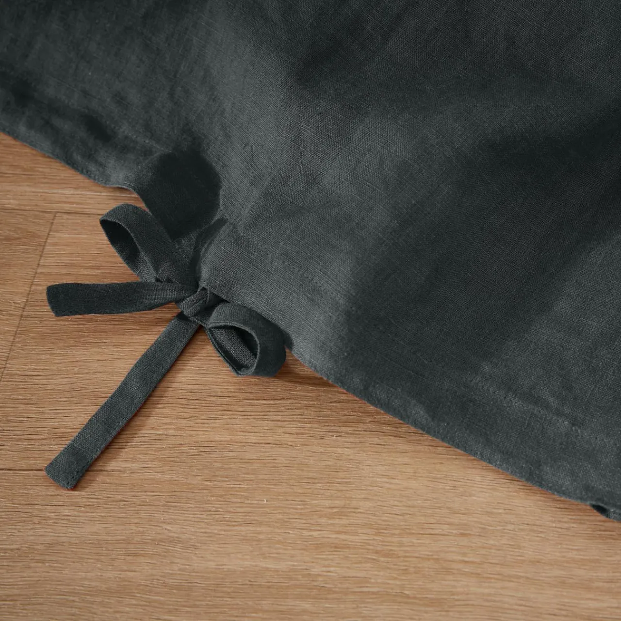 EMINZA Housse de couette lin lavé (240 x 220 cm) Louise Gris ardoise Sale