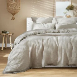 EMINZA Housse de couette lin lavé (240 x 220 cm) Louise Beige Clearance