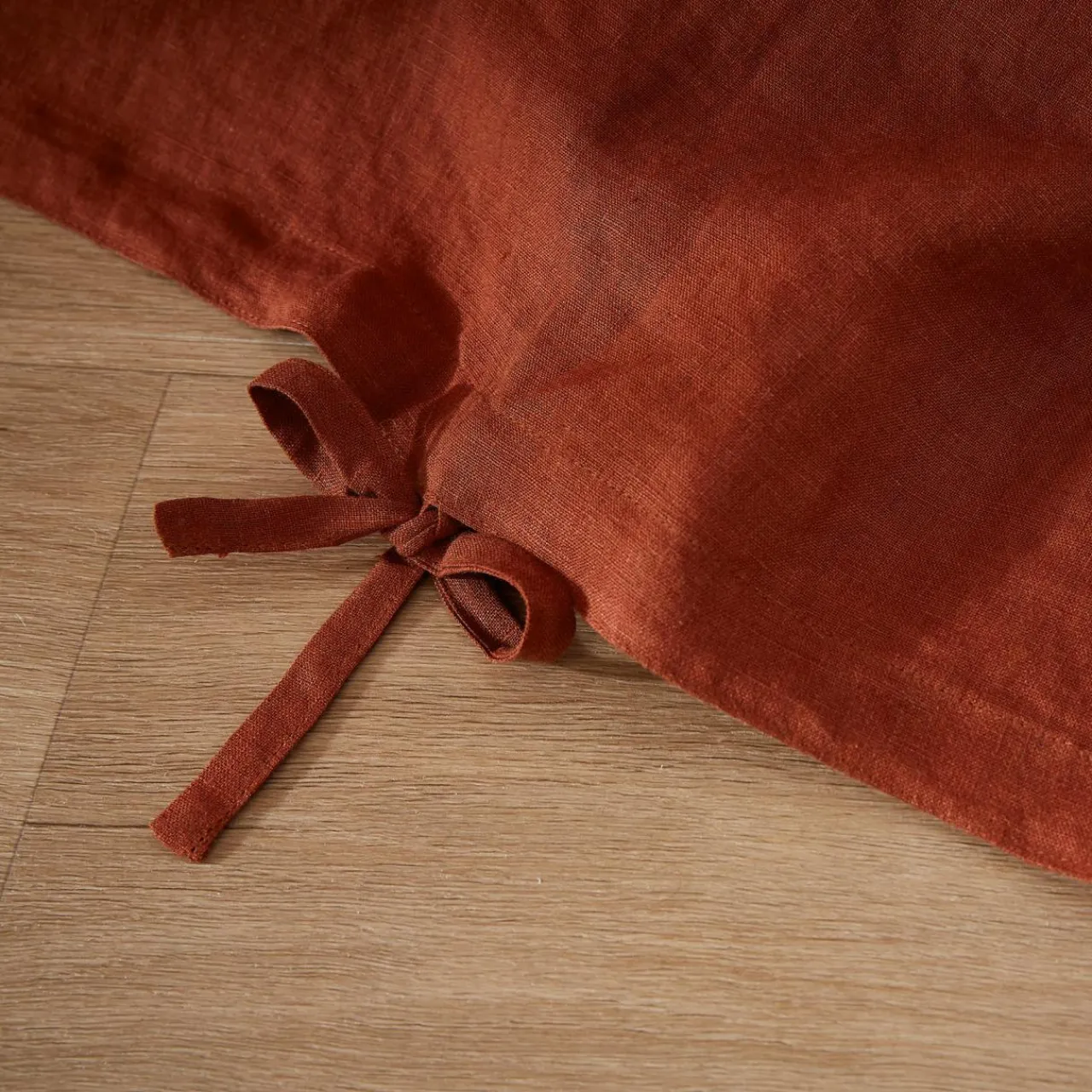 EMINZA Housse de couette lin lavé (240 x 220 cm) Louise Terracotta Best