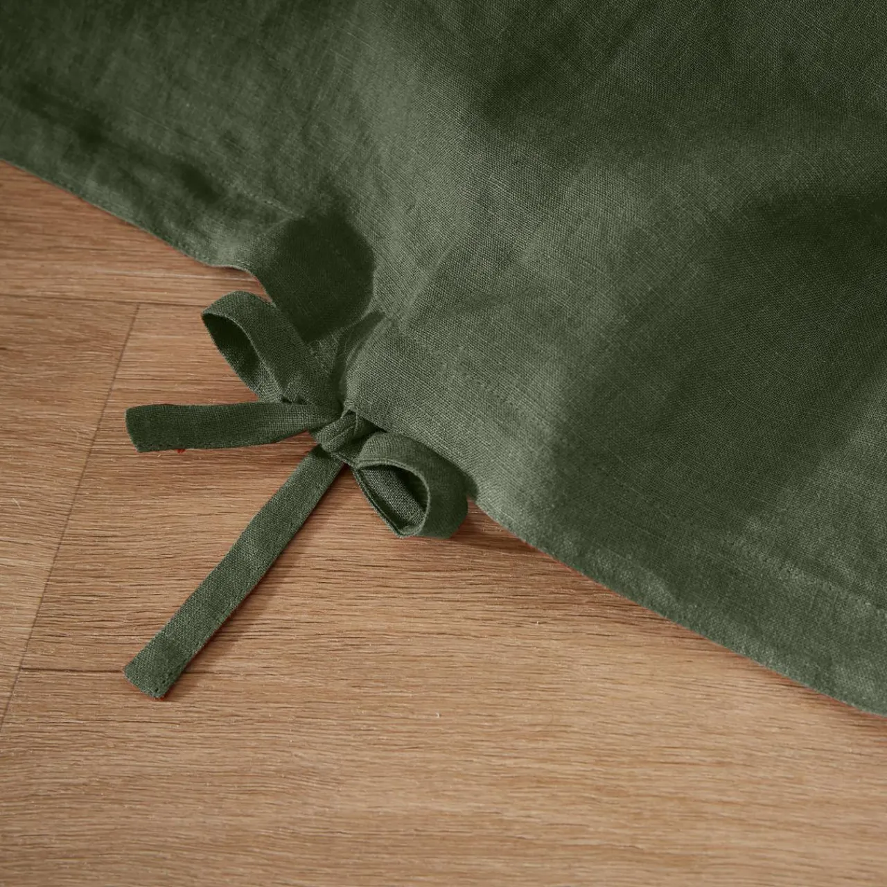 EMINZA Housse de couette lin lavé (260 x 240 cm) Louise Vert romarin Online