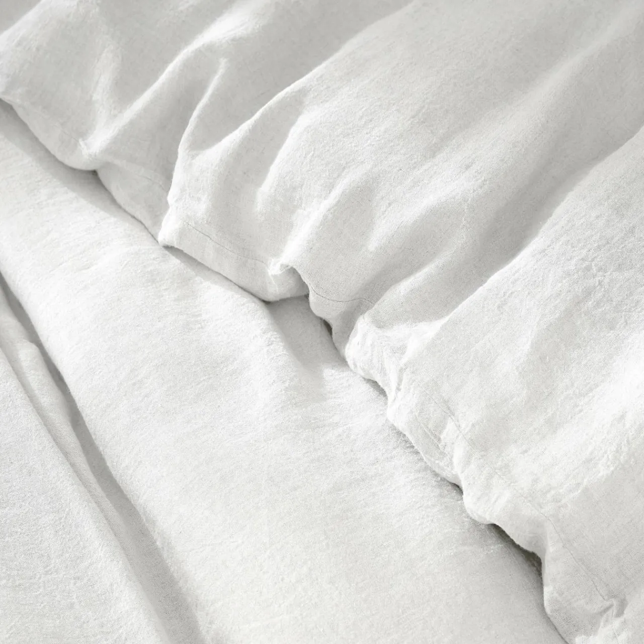 EMINZA Housse de couette lin lavé (240 x 220 cm) Louise he Blanc Sale