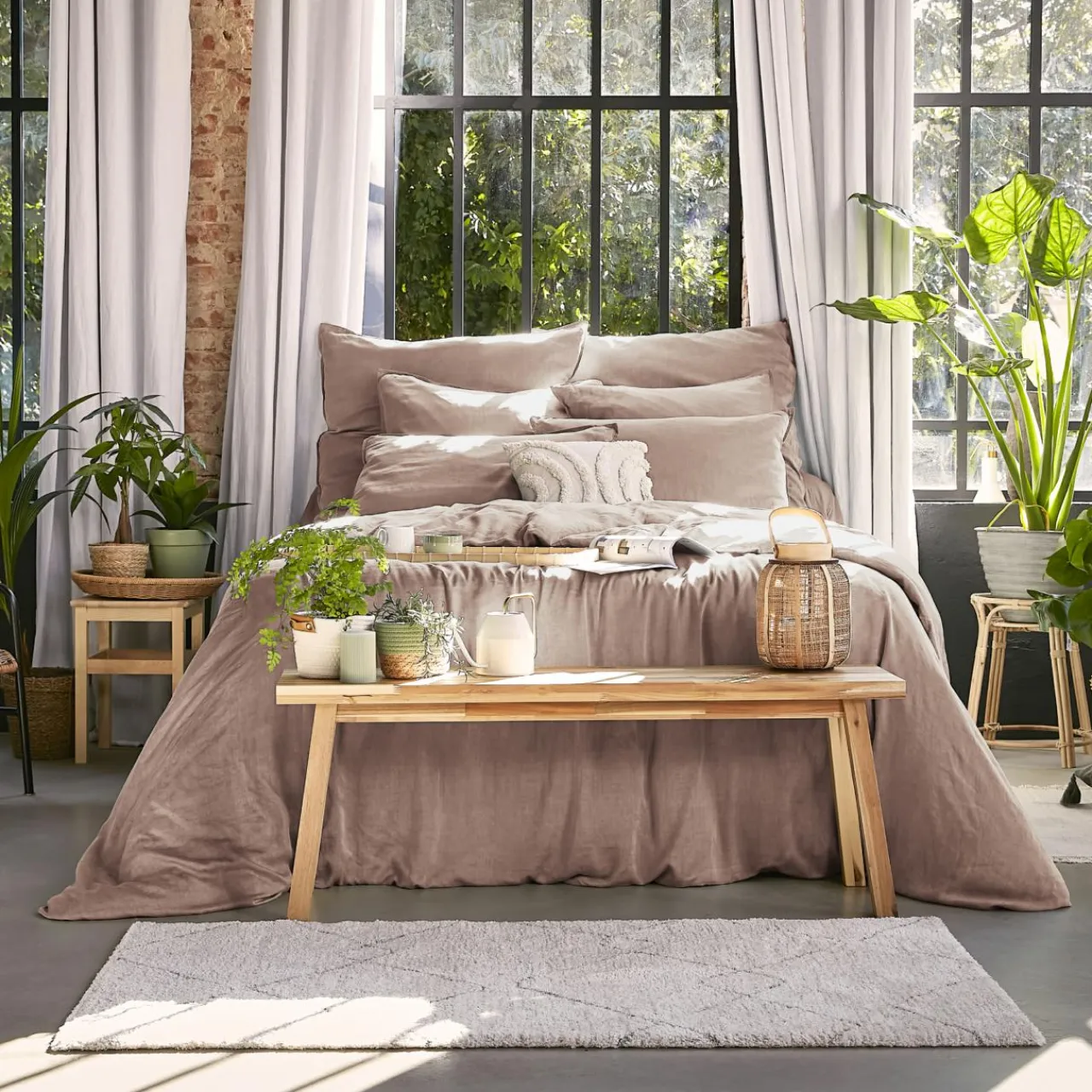 EMINZA Housse de couette lyocell Tencel™ lavé (200 x 200 cm) Olivia blush Rose Online