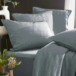 EMINZA Housse de couette lyocell Tencel™ lavé (240 x 220 cm) Olivia stone Bleu Clearance