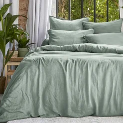 EMINZA Housse de couette lyocell Tencel™ lavé (280 x 240 cm) Olivia Vert Eucalyptus Sale