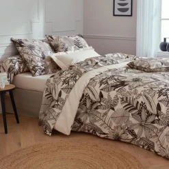 TRADILINGE Housse de couette percale de coton (240 x 220 cm) Alba e Noir Clearance