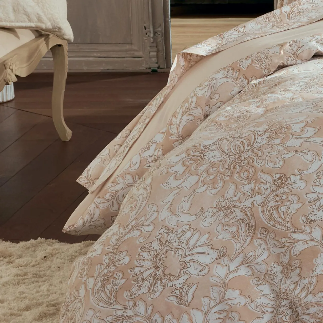 TRADI LINGE Housse de couette percale de coton (260 x 240 cm) Palazzo Beige New